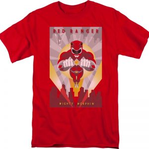 Red Ranger Poster Mighty Morphin Power Rangers T-Shirt 90S3003 Small Official 90soutfit Merch